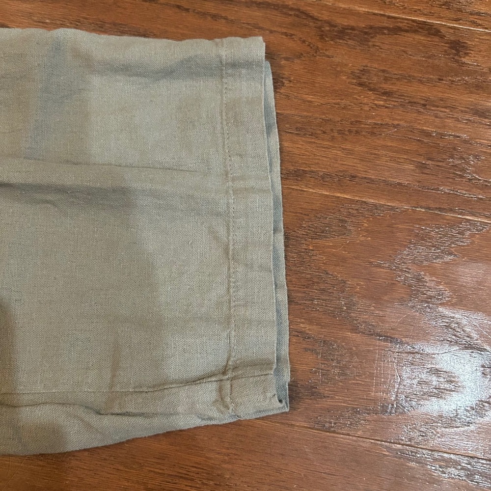 Old Navy Linen Blend Pants Womens Sage Green Drawstring Wide Leg S Petite - Picture 5 of 10